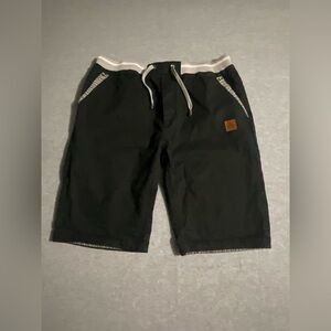 NEWS Fashion Style Black Hybrid Walk Shorts Striped Trim Urban Utility Mens SzXL